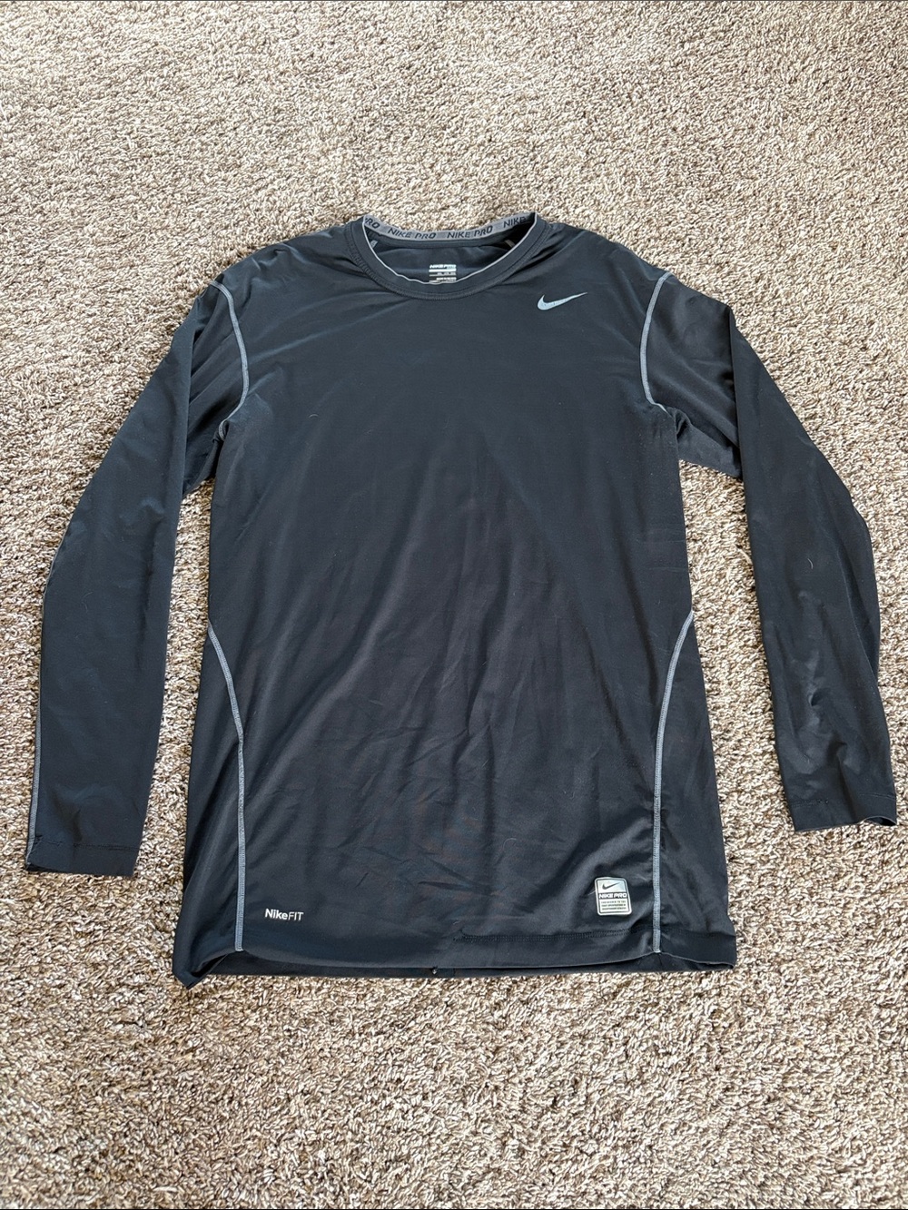 Nike FIT PRO Black Long Sleeve Athletic Tee